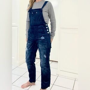 Anthropologie Pilcro the Wanderer Velvet Overalls, size 28